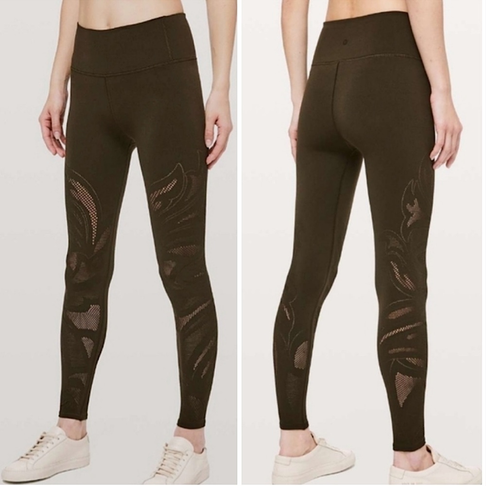 Lululemon Reveal Tight *En Avante 26", Dark Olive, Size 4